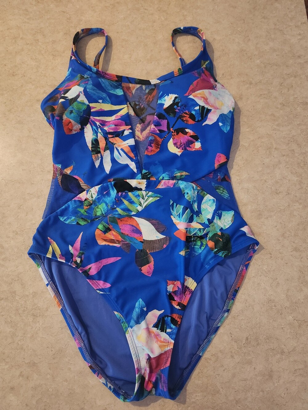 La Blanca Royal Blue Floral One-Piece Swimsuit